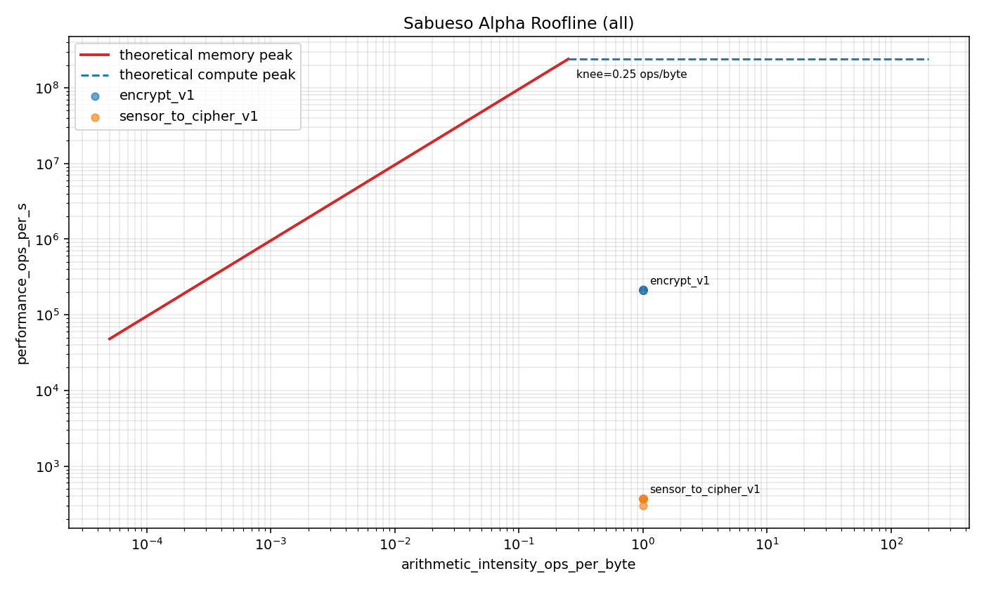 Roofline model output